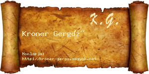 Kroner Gergő névjegykártya